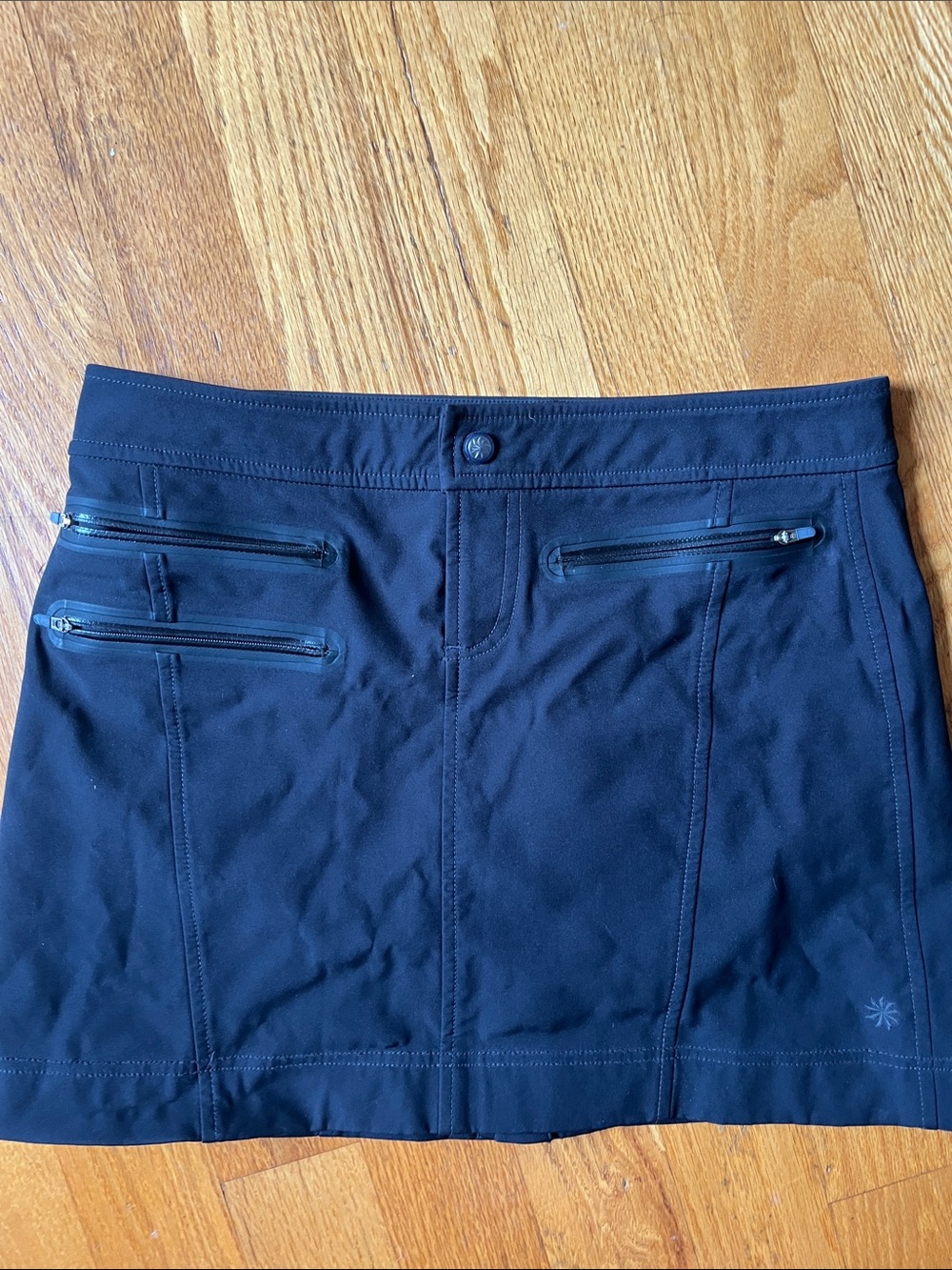 Athleta Black Mini Skirt with Zip Pocket Details